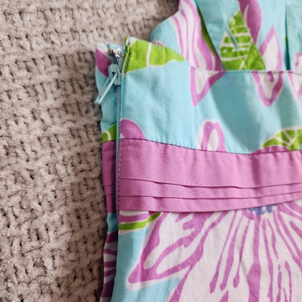 Vintage Lilly Pulitzer Floral Scalloped Trim Dress Size 3T - Picture 5 of 6